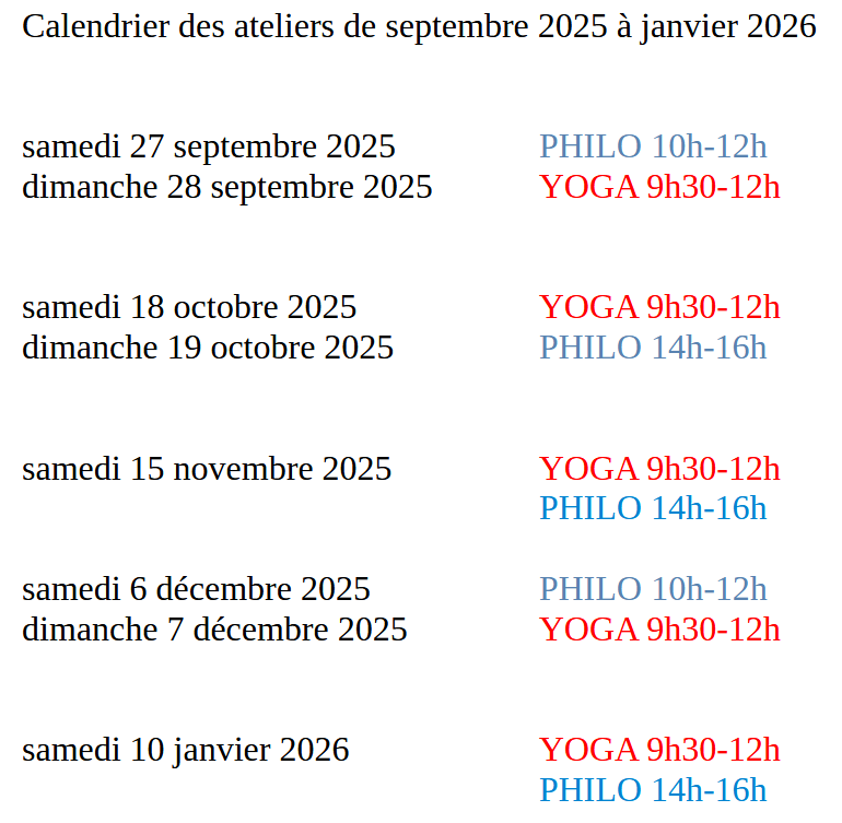 ateliers sept 2025 jan 2026